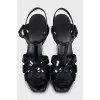 Patent high heel sandals