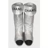 Silver boots with textile toe