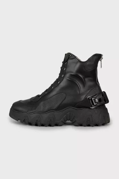 Chunky leather boots