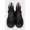 Chunky leather boots