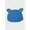 Blue cap decorated with ears