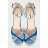 Suede high wedge sandals
