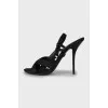 Textile high heel sandals