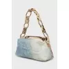 Shoulder bag with leather inserts