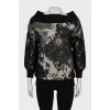 Sweatshirt with wide collar