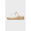 Flip-flops with woven soles
