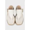 Flip-flops with woven soles