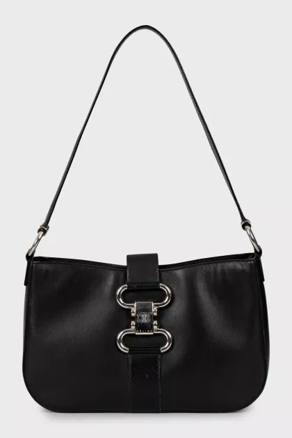 Shoulder bag with silver hardware
