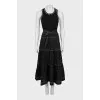Maxi dress with contrast seams