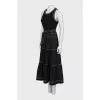 Maxi dress with contrast seams