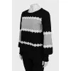 Knitted sweater with puff sleeves