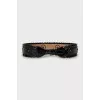 Woven patent leather belt