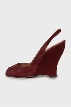 Suede wedge sandals