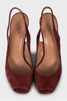 Suede wedge sandals