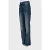 Blue high waist flared jeans
