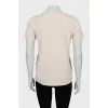 Beige T-shirt with brand logo