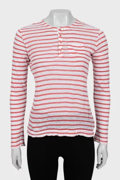 Striped linen long sleeve