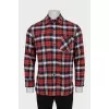 Men's long plaid shirt