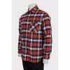 Men's long plaid shirt