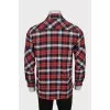 Men's long plaid shirt