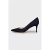 Navy blue suede shoes