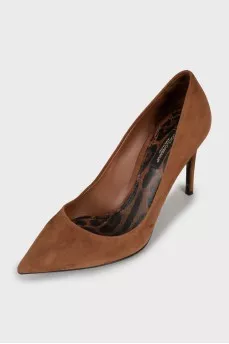 Suede high heels
