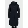 Navy blue fitted parka