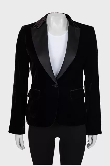 Velor jacket with pockets