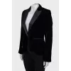 Velor jacket with pockets