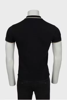 Men's black polo with contrasting edges