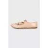 Leather ballet shoes with elastic bands