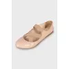 Leather ballet shoes with elastic bands