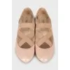 Leather ballet shoes with elastic bands