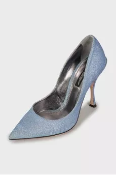 Textile shoes with glitter