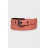 Pink leather belt