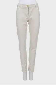 Slim fit jeans with small stripes