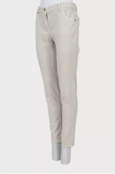 Slim fit jeans with small stripes