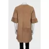 Short sleeve suede coat