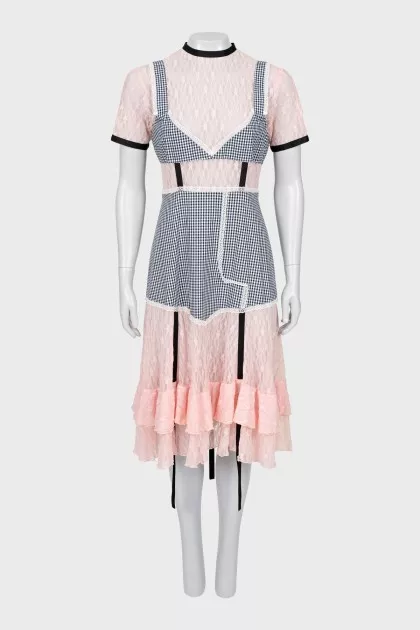 Short sleeve combination dress