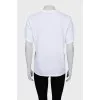 White T-shirt with print and decor