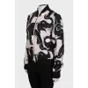 Printed silk bomber