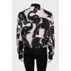 Printed silk bomber