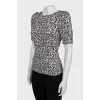 Printed blouse with accent shoulders