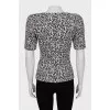 Printed blouse with accent shoulders