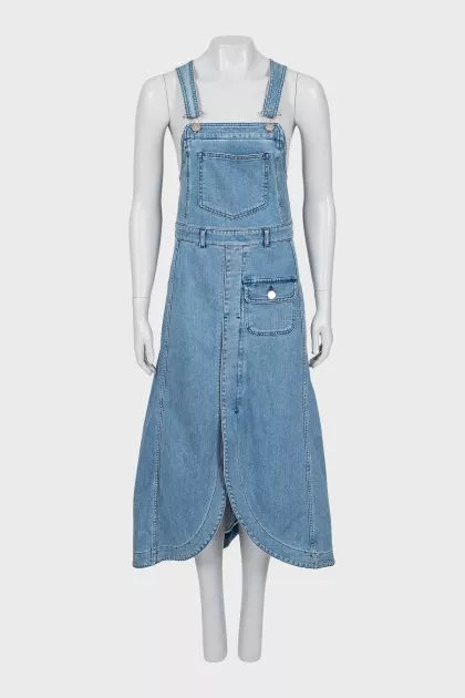 Denim sundress with pockets