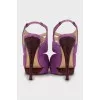 Suede and snakeskin sandals