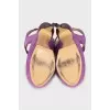 Suede and snakeskin sandals