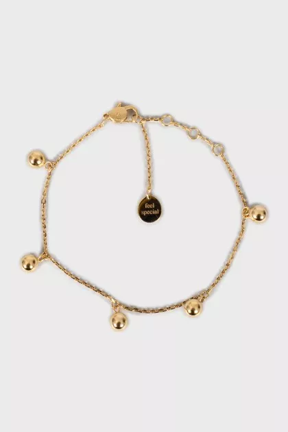 Yellow gold ball bracelet