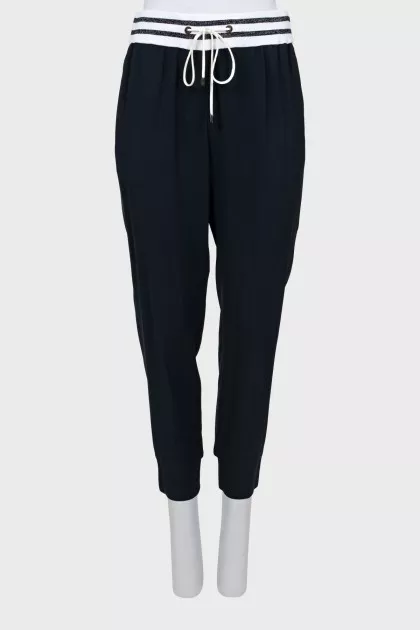 Navy blue joggers with tag
