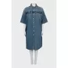 Denim dress with brand logo